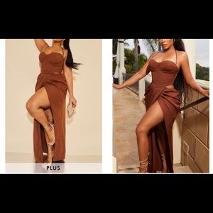 Corset Ruched Maxi Dress